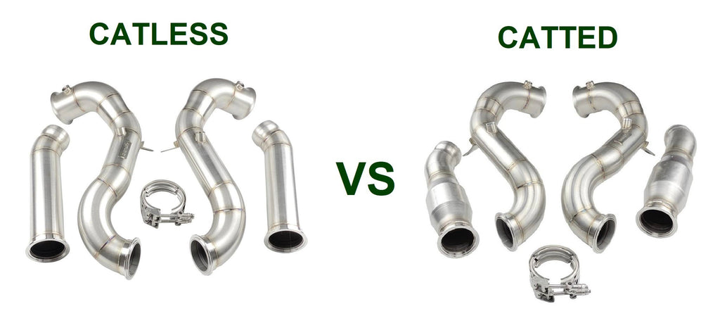 What is the difference between catless downpipes and catted downpipes?